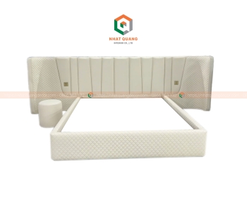 Gường ngủ đệm bọc vải da cao cấp G-019